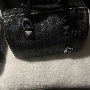 Michael Kors Black Patterned Satchel